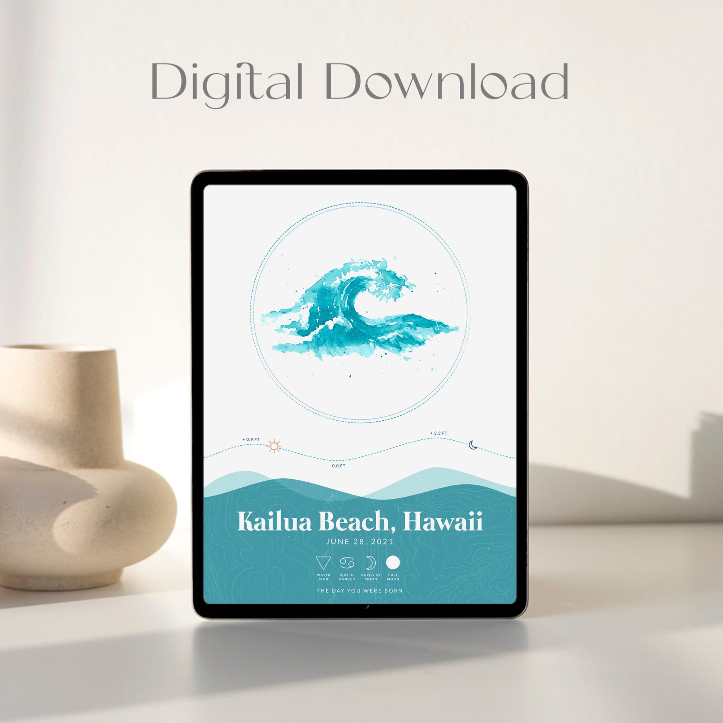 Waves Tide Map (Digital Download)