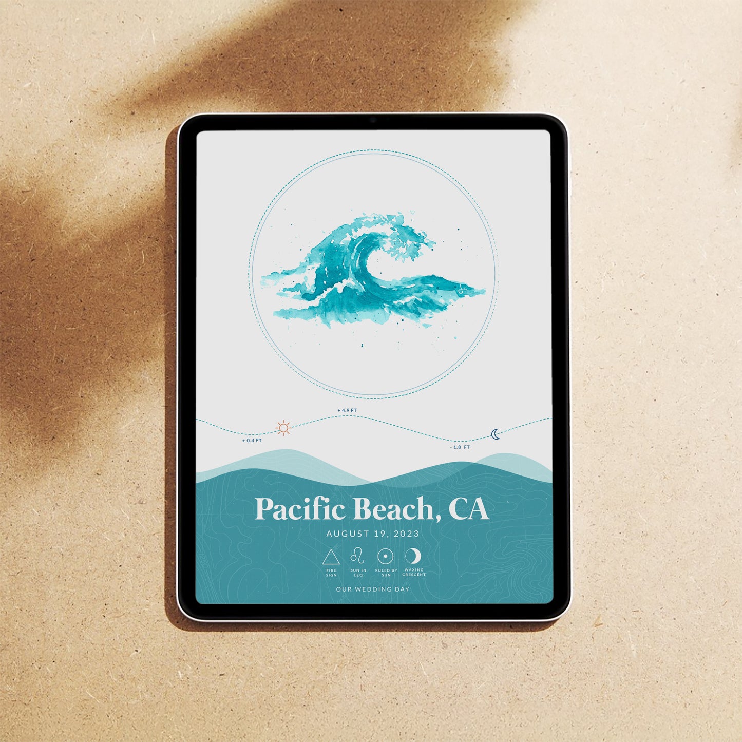 Waves Tide Map (Digital Download)